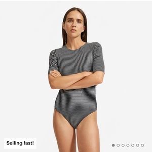 NWOT Everlane striped bodysuit thong size small